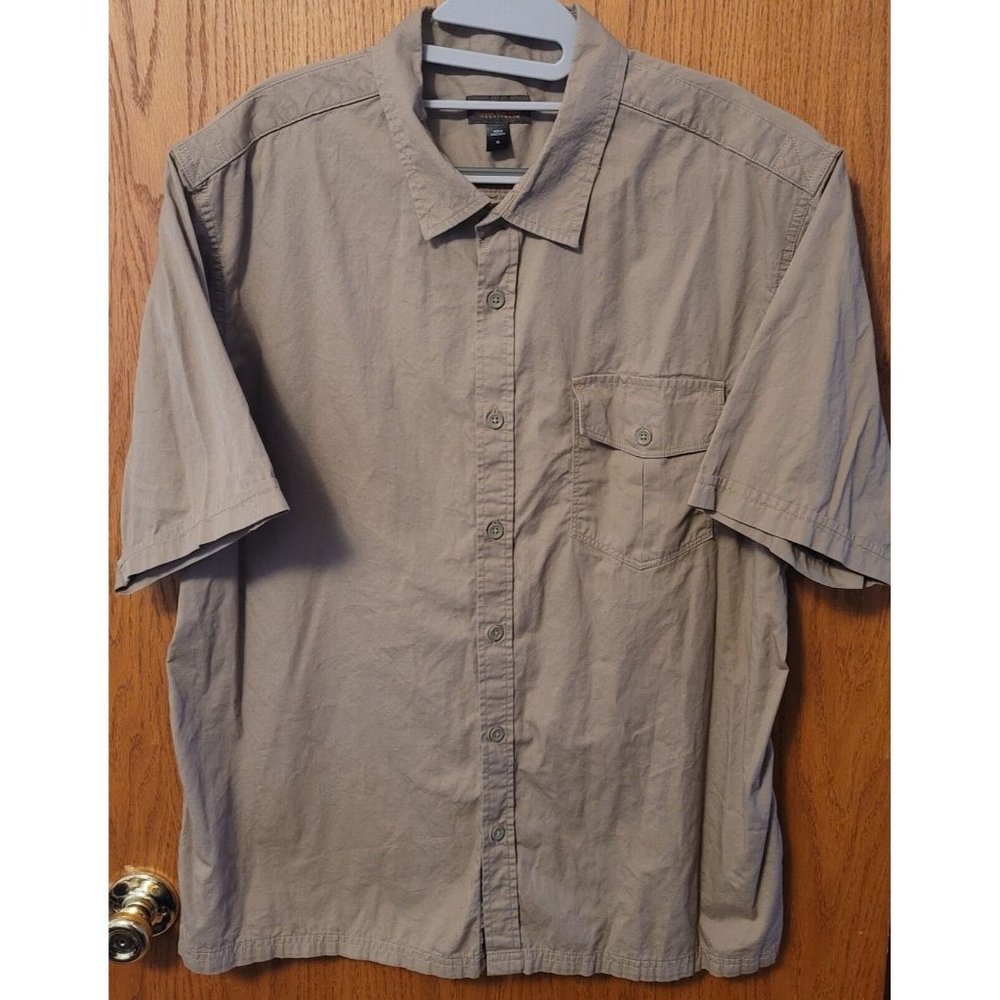 Sz XL Northwest Territory Men's Khaki Button Up Short Sleeve Shirt